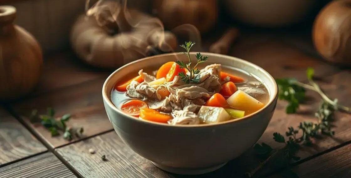 receita de sopa com frango; aprenda a fazer uma sopa reconfortante em 25 minutos