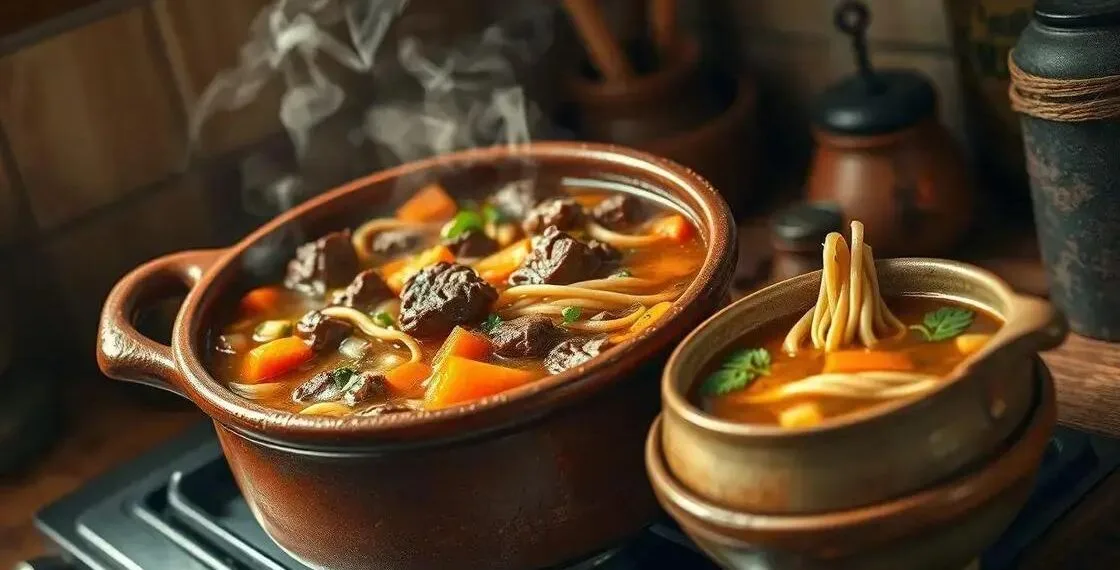 receita de sopa de carne com macarrão; como fazer um caldo reconfortante em casa