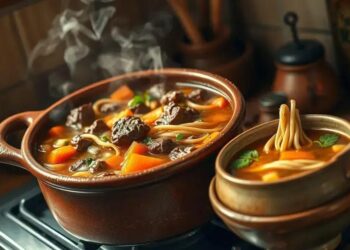 receita de sopa de carne com macarrão; como fazer um caldo reconfortante em casa