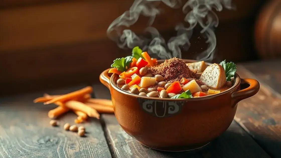 sequência de ingredientes: legumes, proteína e temperos