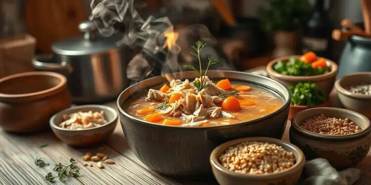 Sopa com frango desfiado: descubra um caldo reconfortante em casa