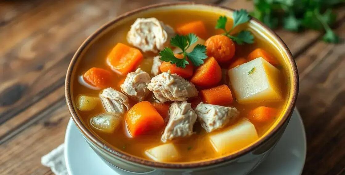 Sopa com frango e legumes: receita fácil que aquece o coração em 30 minutos
