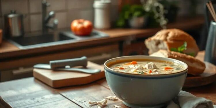 sopa cremosa de frango; descubra como fazer um caldo reconfortante que conquista