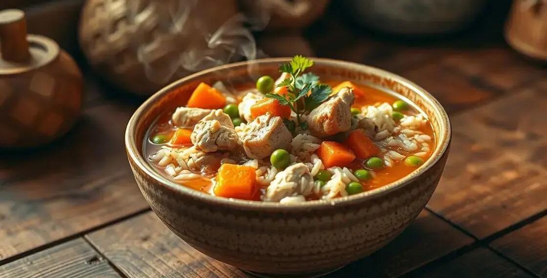 sopa de arroz e frango; prepare uma versão rápida, nutritiva e saborosa