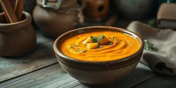 sopa de batata com cenoura; uma opção rápida e saborosa para o jantar em família