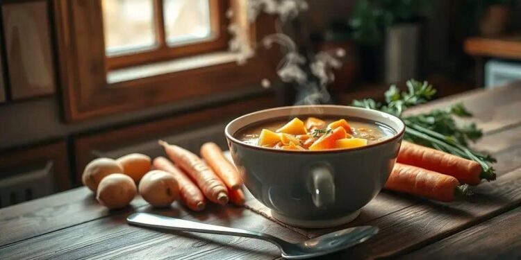 sopa de batata e cenoura; versão cremosa em menos de 30 minutos