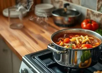 sopa de carne com legumes e macarrão; descubra como deixar saborosa e prática