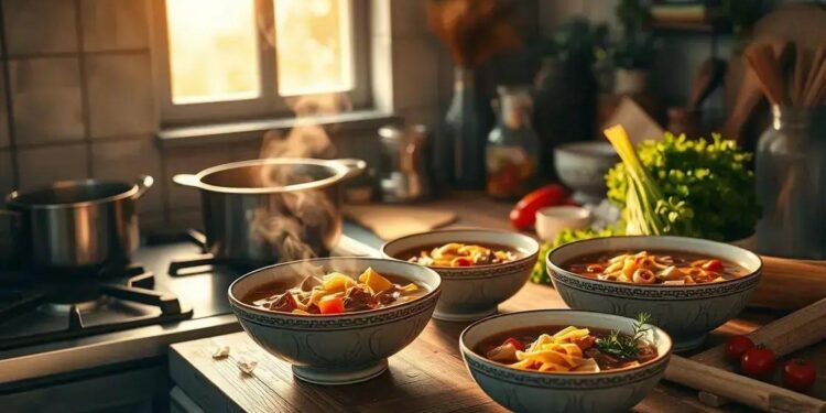 sopa de carne com macarrão: descubra uma receita prática que reconforta