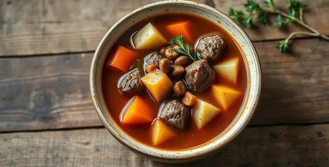sopa de carne e legumes; descubra como preparar uma sopa reconfortante em etapas simples