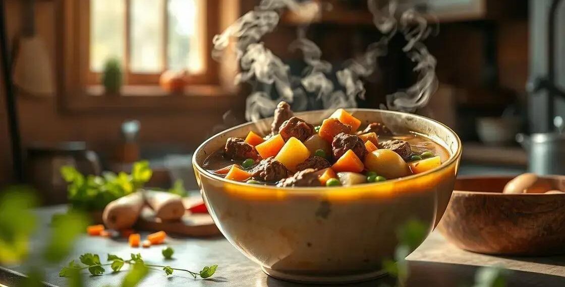 sopa de carne moida com legumes; aprenda uma refeição reconfortante em minutos
