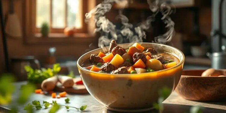 sopa de carne moida com legumes; aprenda uma refeição reconfortante em minutos