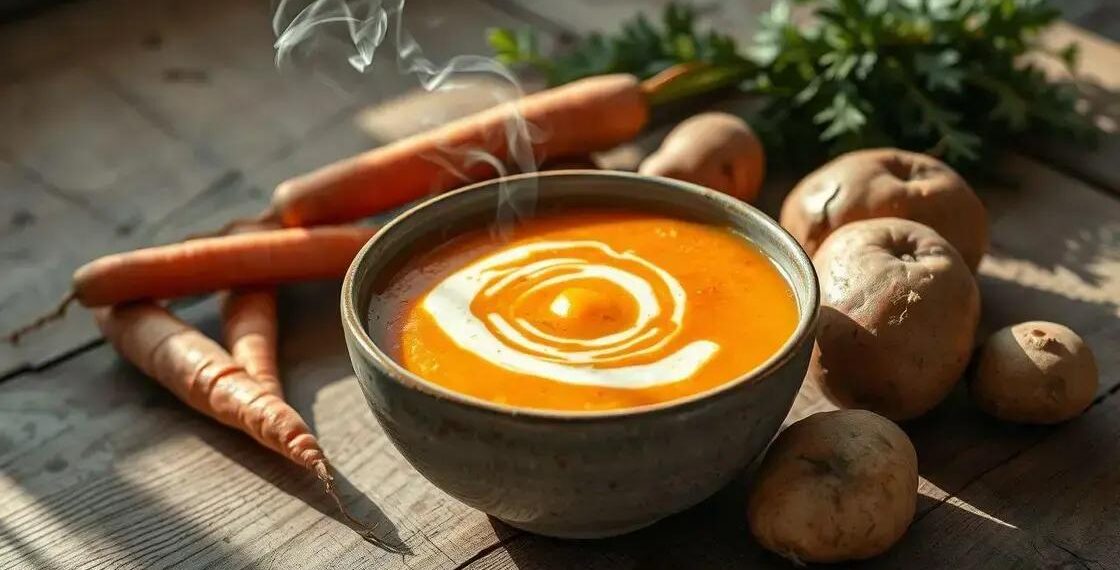 sopa de cenoura batata; descubra como fazer uma refeição saborosa em minutos