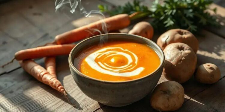 sopa de cenoura batata; descubra como fazer uma refeição saborosa em minutos