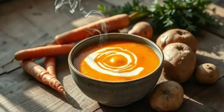 sopa de cenoura batata; descubra como fazer uma refeição saborosa em minutos