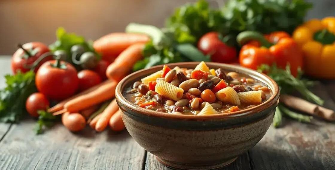 sopa de feijão com legumes e macarrão; como deixar a refeição mais nutritiva