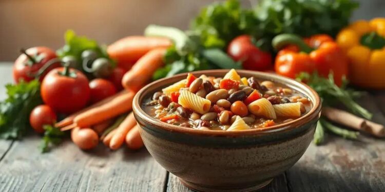 sopa de feijão com legumes e macarrão; como deixar a refeição mais nutritiva