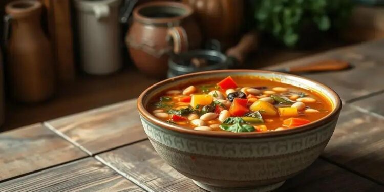 Sopa de feijão com legumes; transforme o almoço em uma refeição saborosa