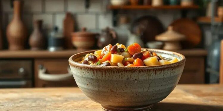 Sopa de feijão com macarrão e legumes: o prato completo que aquece o coração