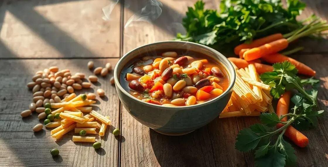 sopa de feijão com macarrão e legumes; segredo para sabor inédito hoje
