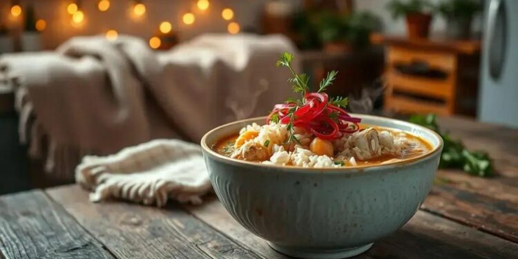 Sopa de frango com arroz: conforto em uma tigela para dias frios