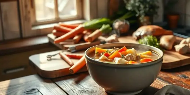 sopa de frango com legumes; como preparar em menos de 30 minutos