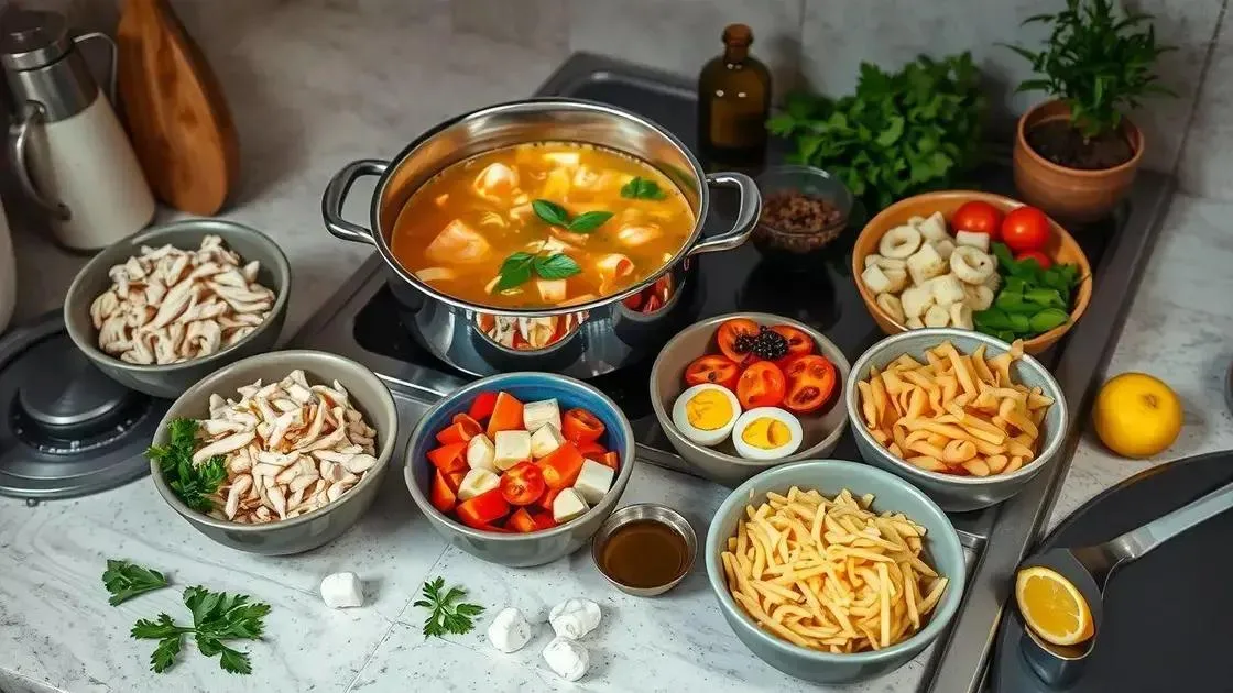 Sopa de frango com macarrão caseiro