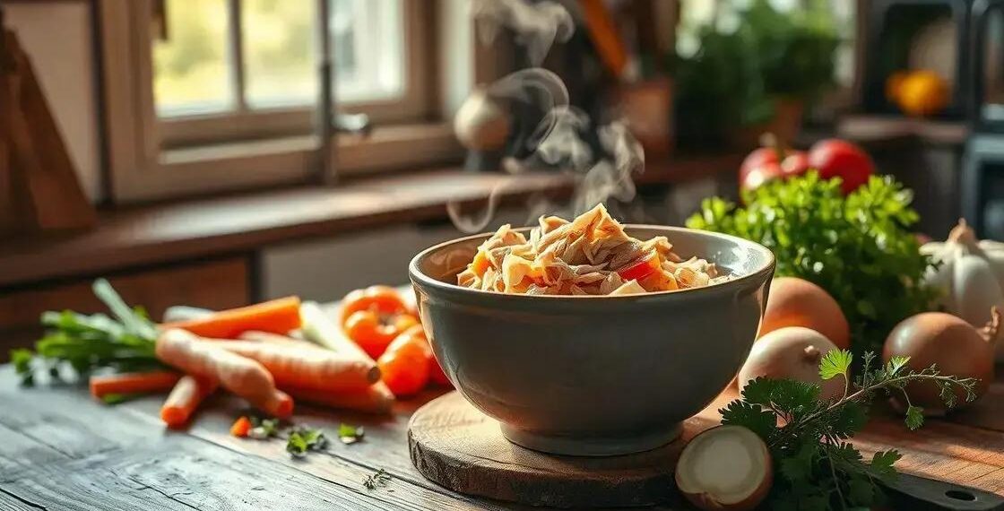 Sopa de frango desfiado; descubra como fazer um caldo reconfortante em casa