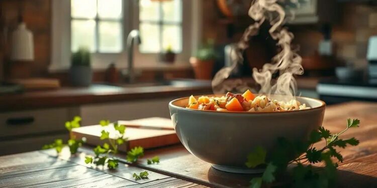 sopa de frango e arroz; o segredo para uma refeição reconfortante e rápida