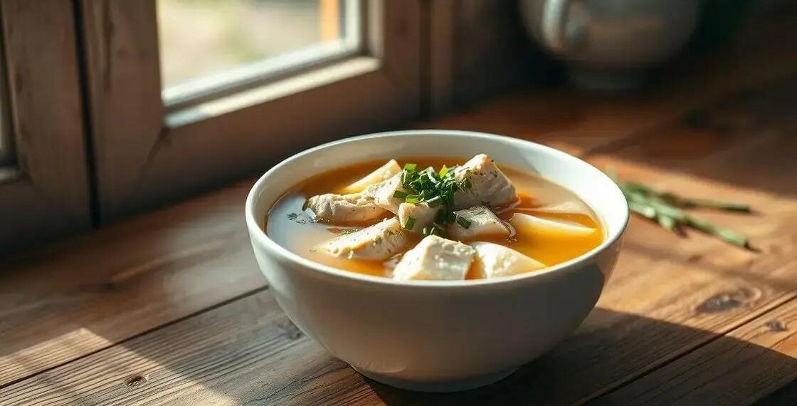sopa de frango simples e rápida; faça em 15 minutos com sabor caseiro