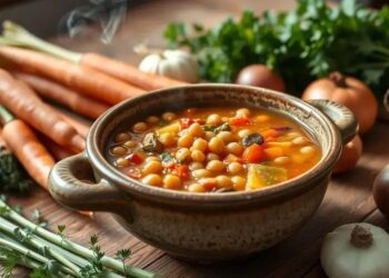 Sopa de grão de bico com legumes: receita nutritiva que aquece o coração
