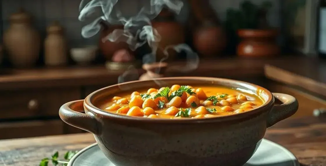 Sopa de grão de bico cremosa: receita fácil que vai conquistar seu paladar