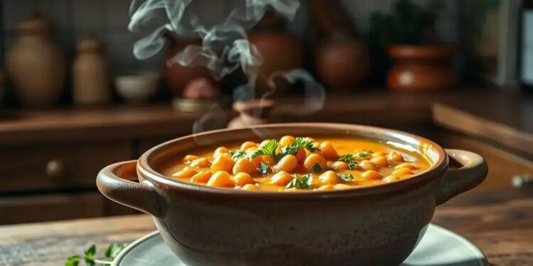 Sopa de grão de bico cremosa: receita fácil que vai conquistar seu paladar