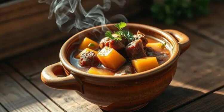 Sopa de inhame com carne: o prato que aquece a alma e fortalece o corpo