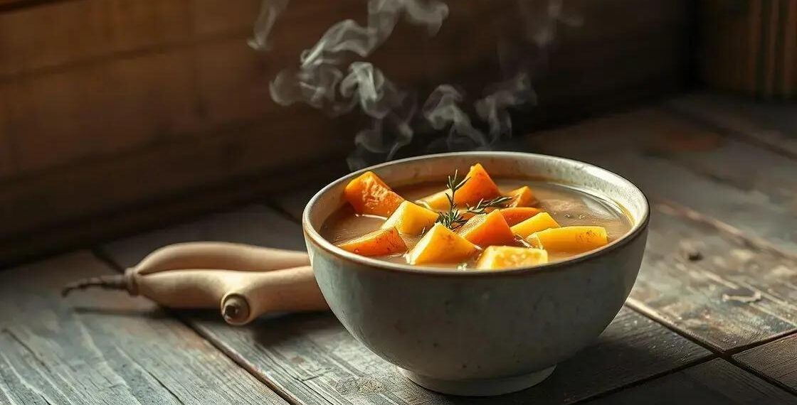 sopa de inhame como fazer; descubra um caldo nutritivo rápido de preparar