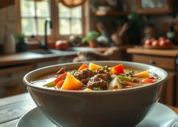 sopa de legumes carne e macarrão; descubra uma versão rápida e saborosa
