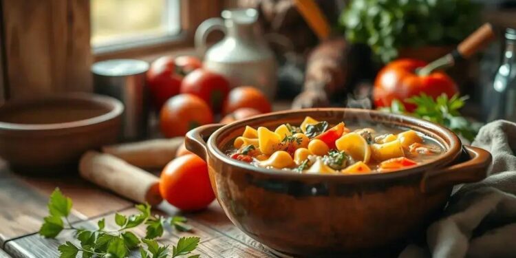 sopa de legumes com capeletti; aprenda a transformar simplicidade em conforto