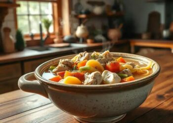 Sopa de legumes com frango e macarrão: receita quentinha que aquece o coração