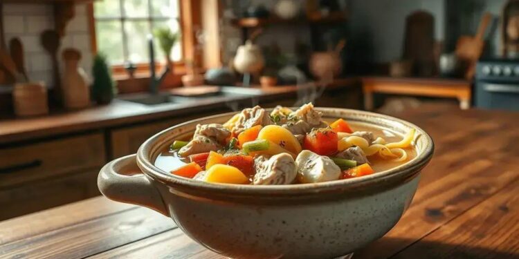 Sopa de legumes com frango e macarrão: receita quentinha que aquece o coração