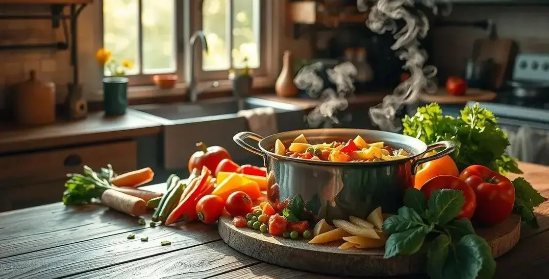 Sopa de legumes com macarrão: prática rápida para refeições em família