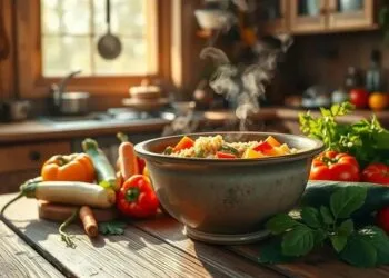 Sopa de legumes e arroz; descubra uma versão rápida e nutritiva para o dia a dia