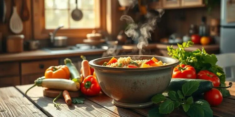 Sopa de legumes e arroz; descubra uma versão rápida e nutritiva para o dia a dia