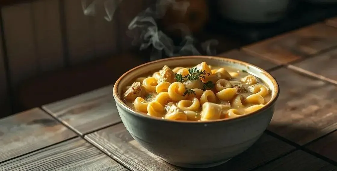 sopa de macarrão com batata; versão prática para o jantar rápido