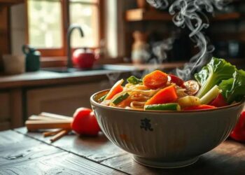 sopa de macarrao com legumes; prática reconfortante que salva o jantar