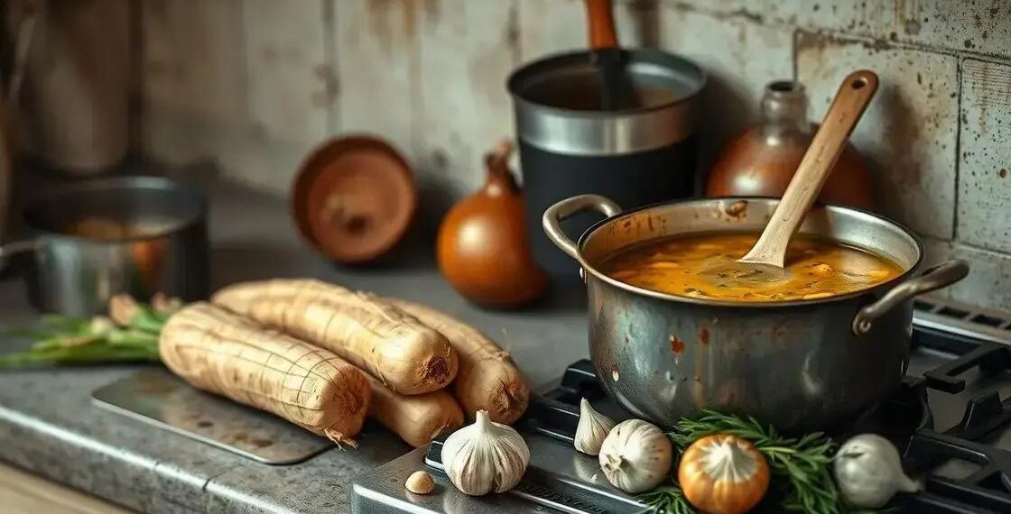 sopa de macaxeira; descubra como transformar raízes simples em um prato reconfortante