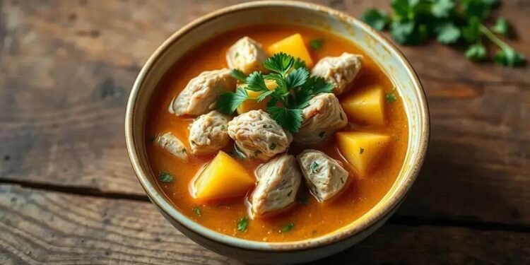 sopa de mandioca com frango; aprenda a fazer uma refeição rápida e nutritiva