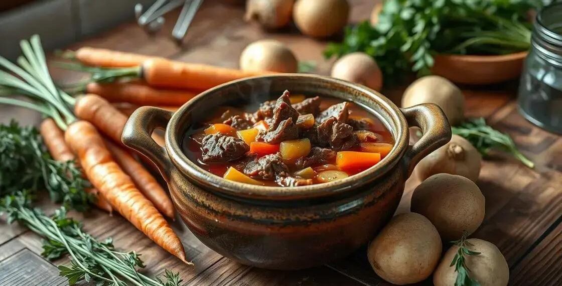 Sopa de músculo com legumes: o conforto que sua família merece
