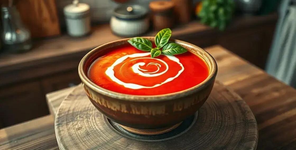 sopa de tomates cremosa; um mergulho simples em sabor intenso e rápido de fazer
