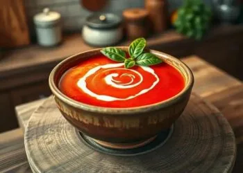 sopa de tomates cremosa; um mergulho simples em sabor intenso e rápido de fazer