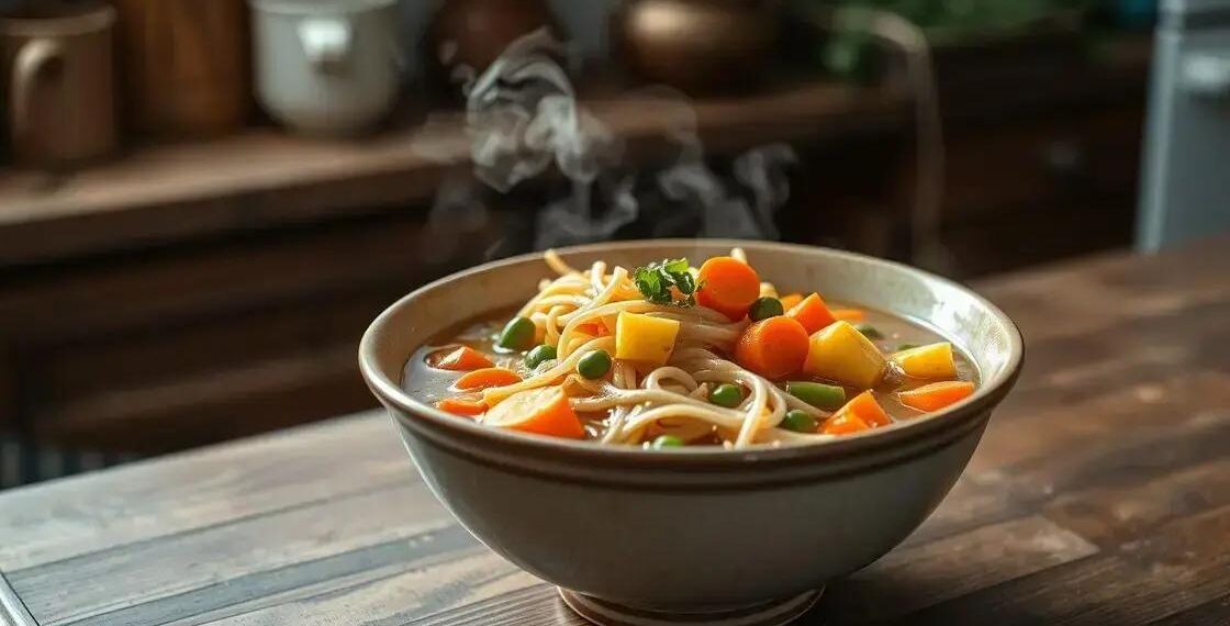 Sopa macarrão com legumes: receita fácil que aquece o coração em 20 minutos