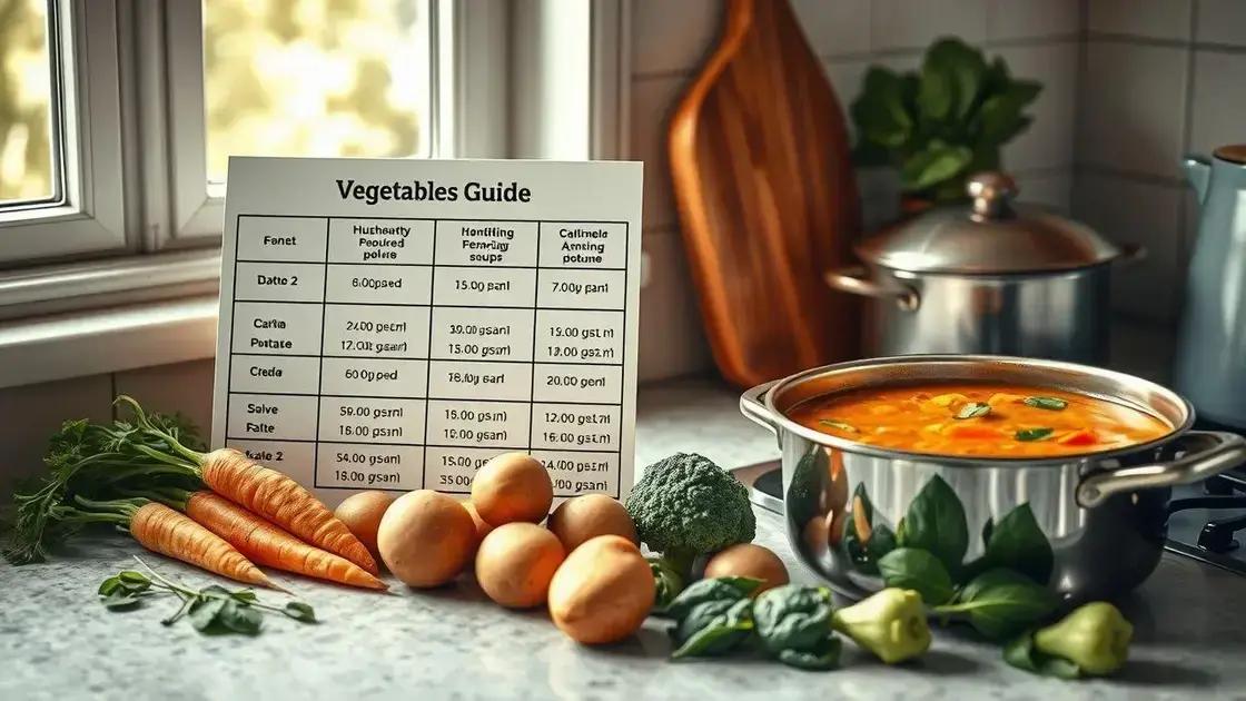 Tabela prática: tempos ideais para cada tipo de legume